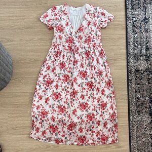 The Dawn Dress | Vermillion Bloom (Lined) - M / Vermillion Bloom